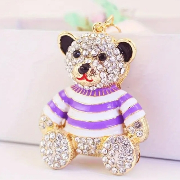 Rhinestone Bear Charm or Keychain - Picture 4 of 5
